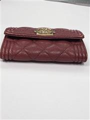 CHANEL CAVIAR QUILTED COMPACT BOY WALLET